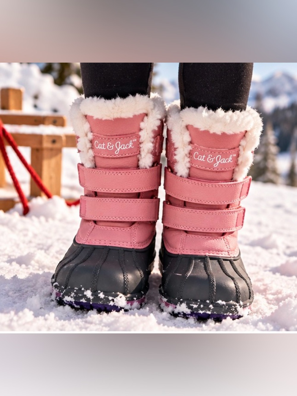 ⛄️Cat & Jack Pink Kids Winter Snow Boots: size 11T - NWT ⛄️